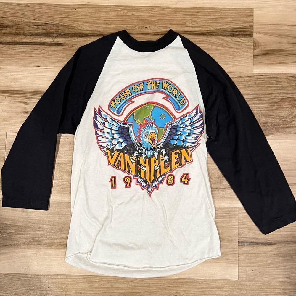 RARE Vintage Single Stitch Van Halen 1984 Tour Of The World Shirt Men’s Medium